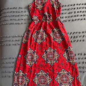 Women’s Pink Rose Rust Floral Dress